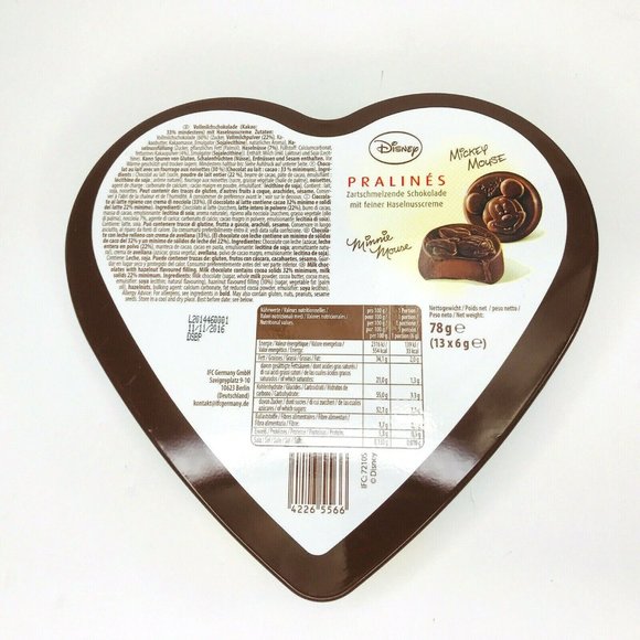 Disney Mickey & Minnie Mouse Heart Candy Tin EMPTY 2016 Love Kissing - Picture 2 of 2